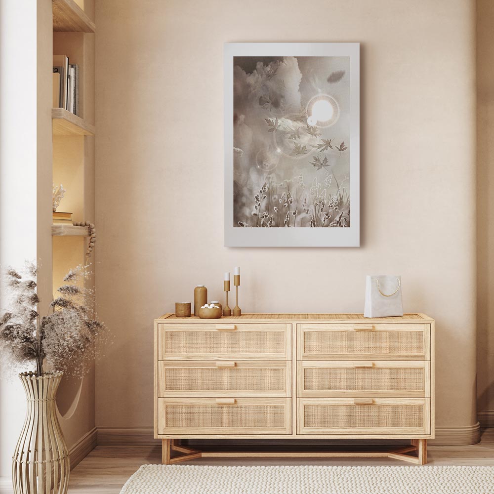 Sky Flare Fields Vertical Canvas Print