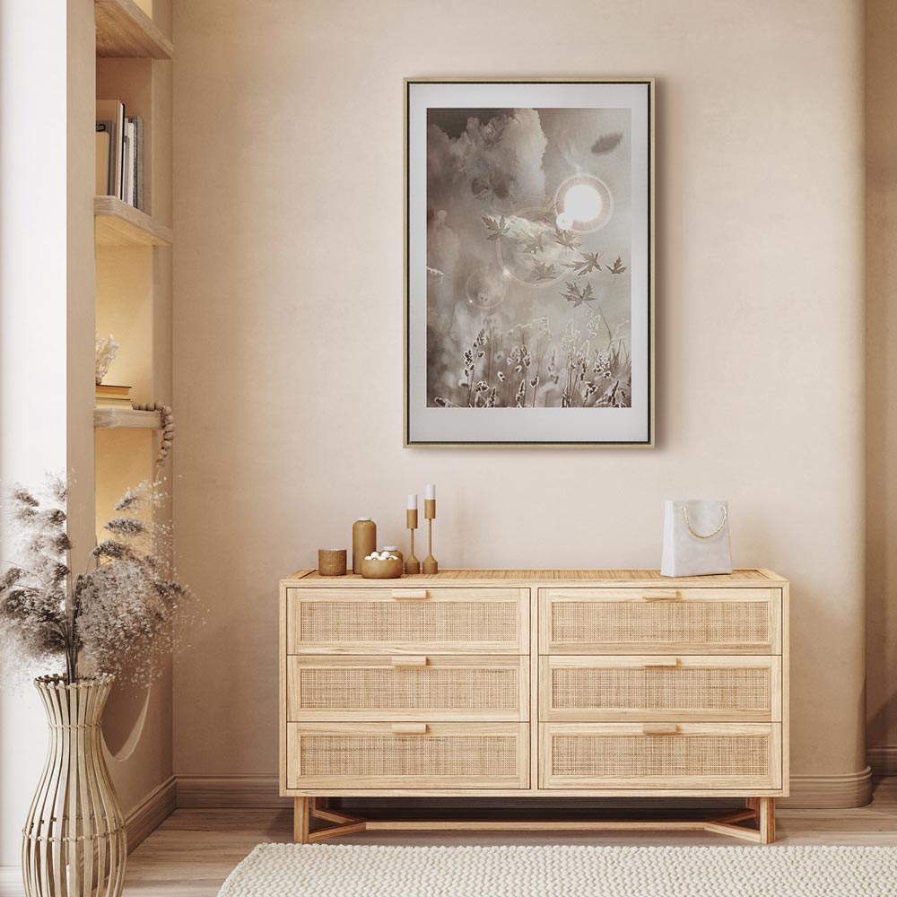 Sky Flare Fields Vertical Canvas Print