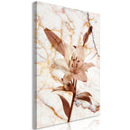 Canvas Print Delicate Lily on Marble Sepia