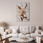 Delicate Lily on Sepia Marble Canvas Print
