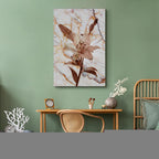 Delicate Lily on Sepia Marble Canvas Print