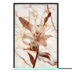 Delicate Lily on Sepia Marble Canvas Print