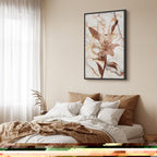 Delicate Lily on Sepia Marble Canvas Print