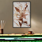 Delicate Lily on Sepia Marble Canvas Print