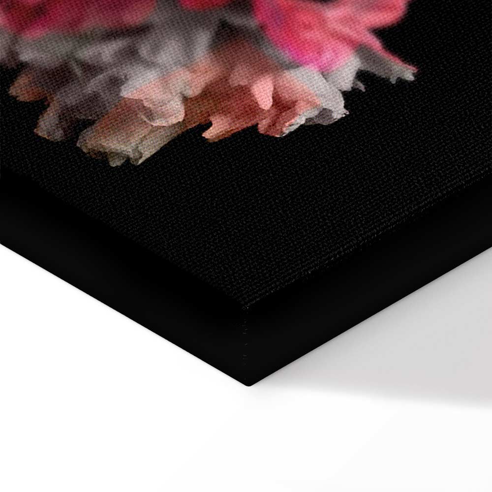 Colorful Peony Bouquet on Black Canvas Print