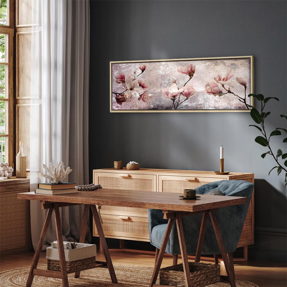 Magnolia Floral Narrow Canvas Print