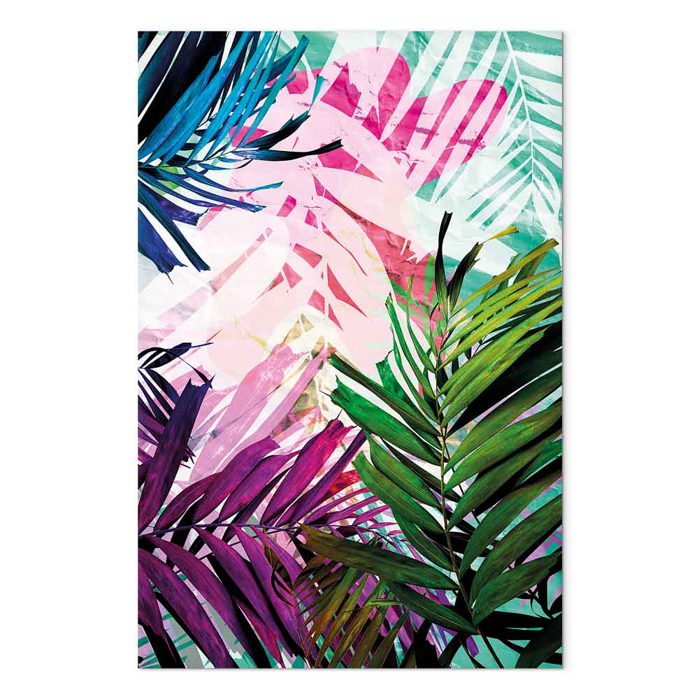 Colourful Abstract Leaves Canvas Print