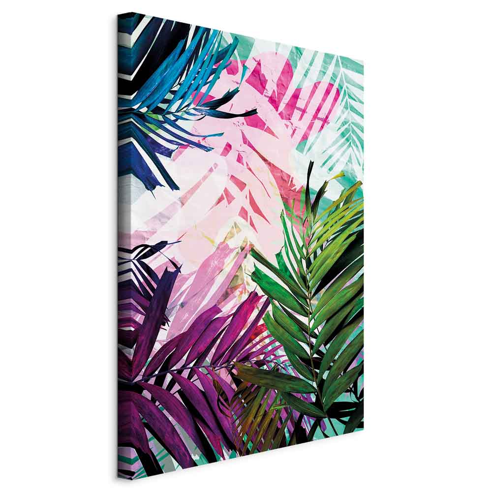 Colourful Abstract Leaves Canvas Print