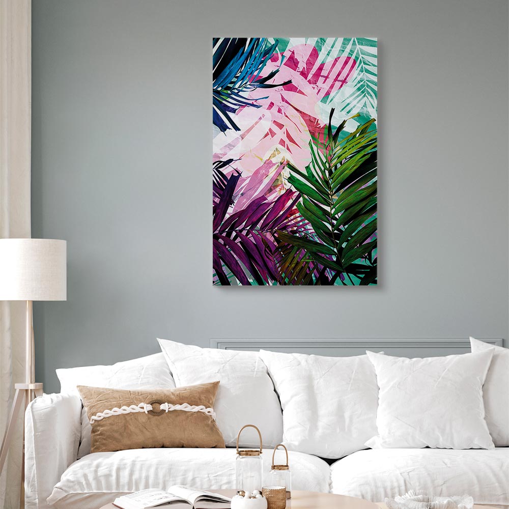 Colourful Abstract Leaves Canvas Print