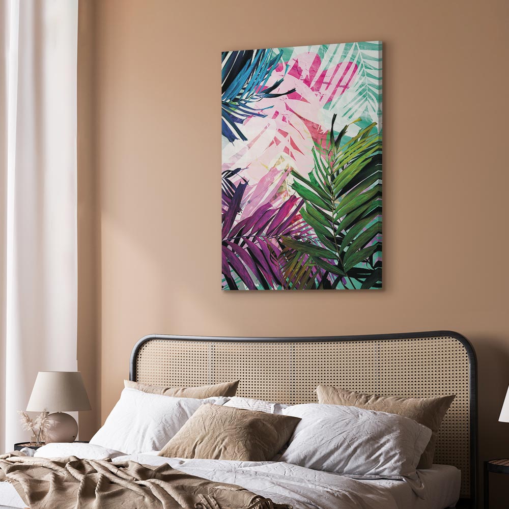 Colourful Abstract Leaves Canvas Print