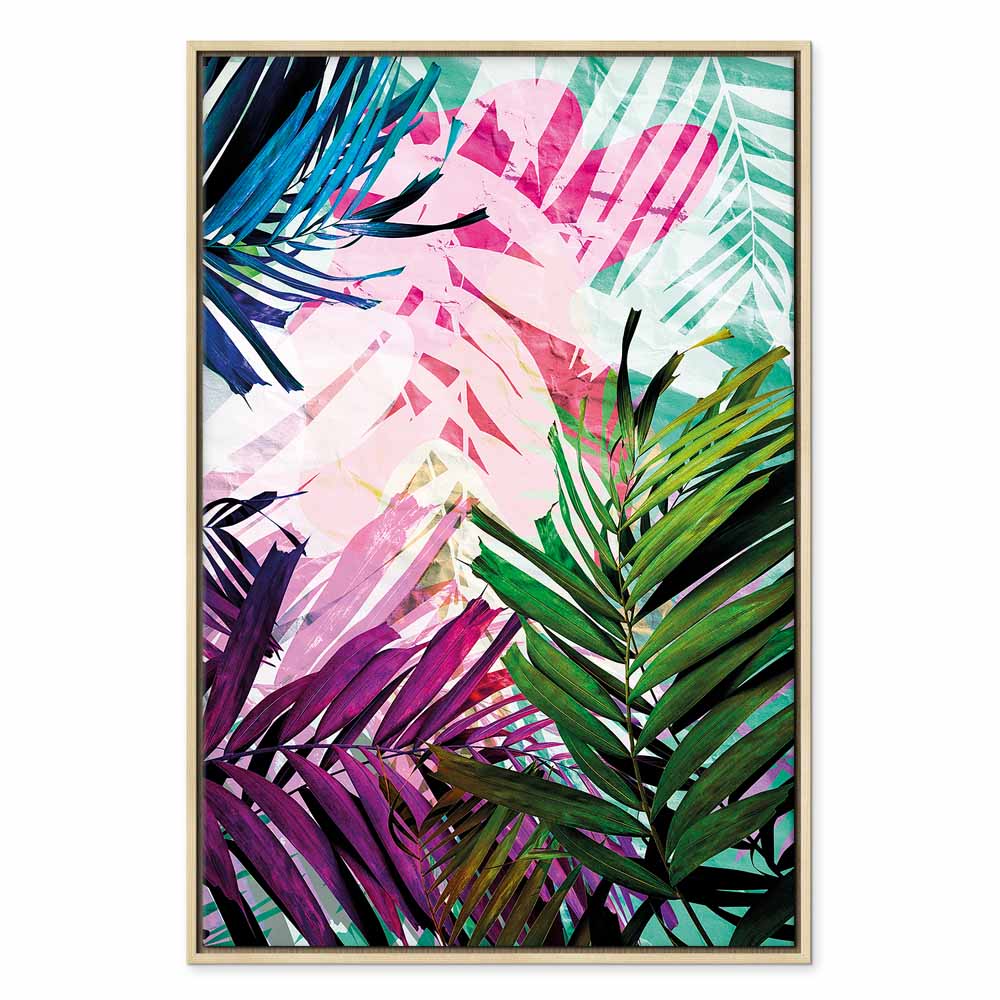 Colourful Abstract Leaves Canvas Print
