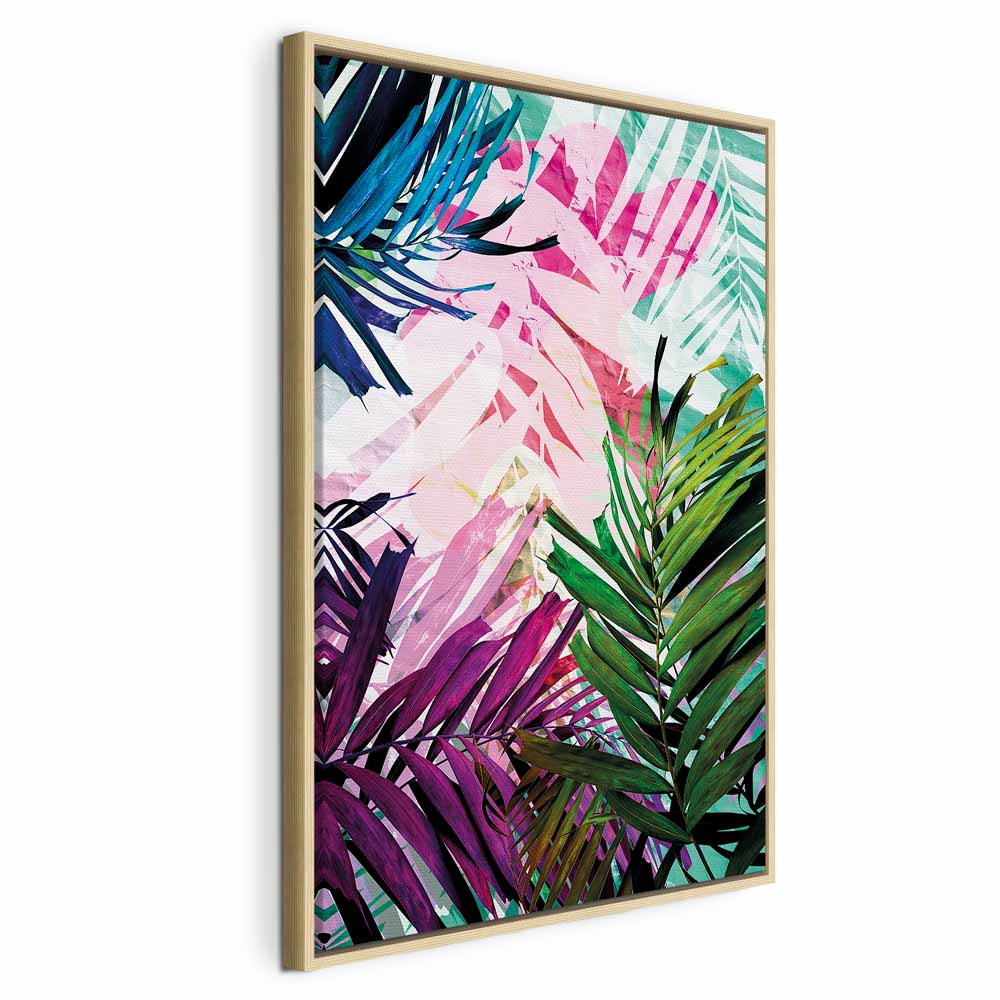 Colourful Abstract Leaves Canvas Print