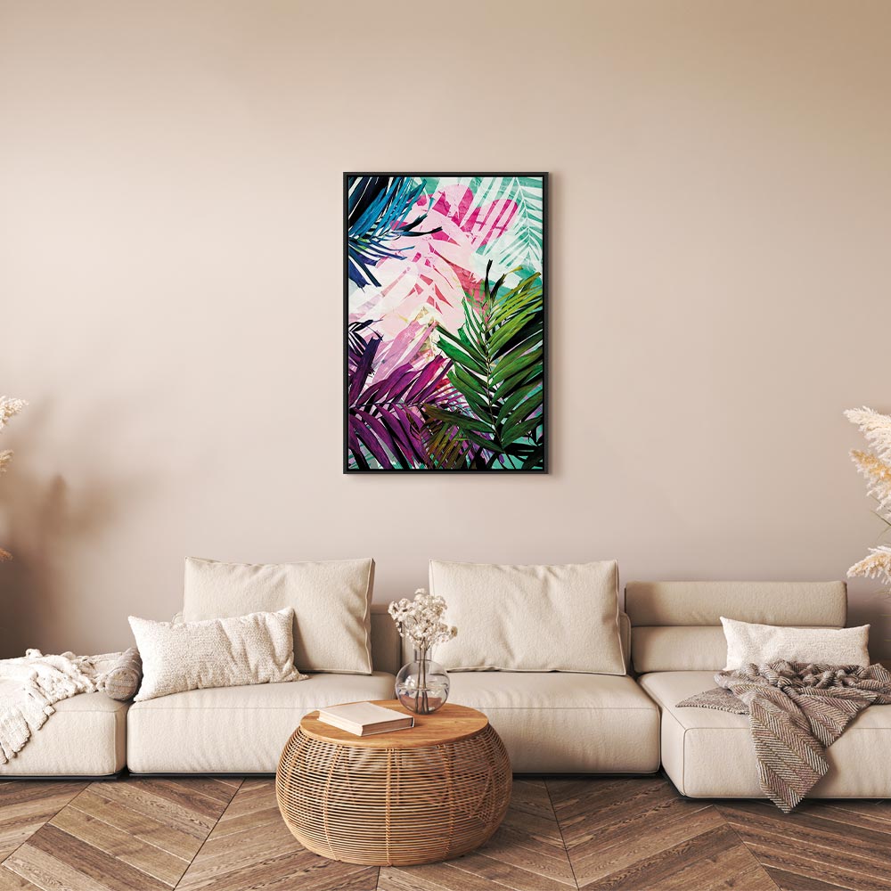 Colourful Abstract Leaves Canvas Print