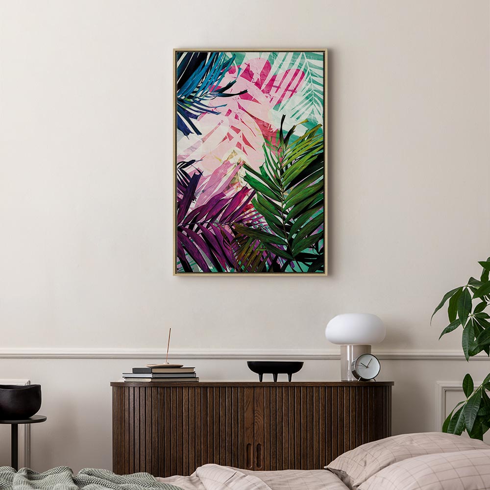 Colourful Abstract Leaves Canvas Print