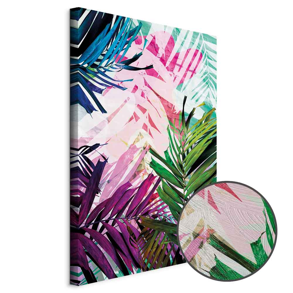 Colourful Abstract Leaves Canvas Print