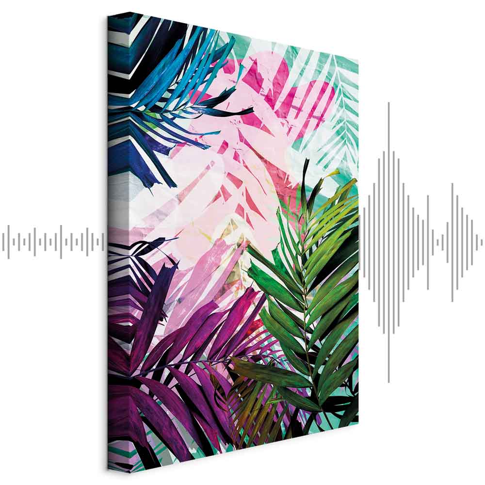 Colourful Abstract Leaves Canvas Print