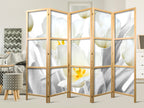 Luminous Tulips Floral 5-Panel Japanese Room Divider