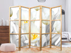 Luminous Tulips Floral 5-Panel Japanese Room Divider