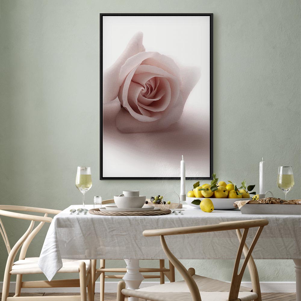 Pastel Pink Rose Floral Canvas Print