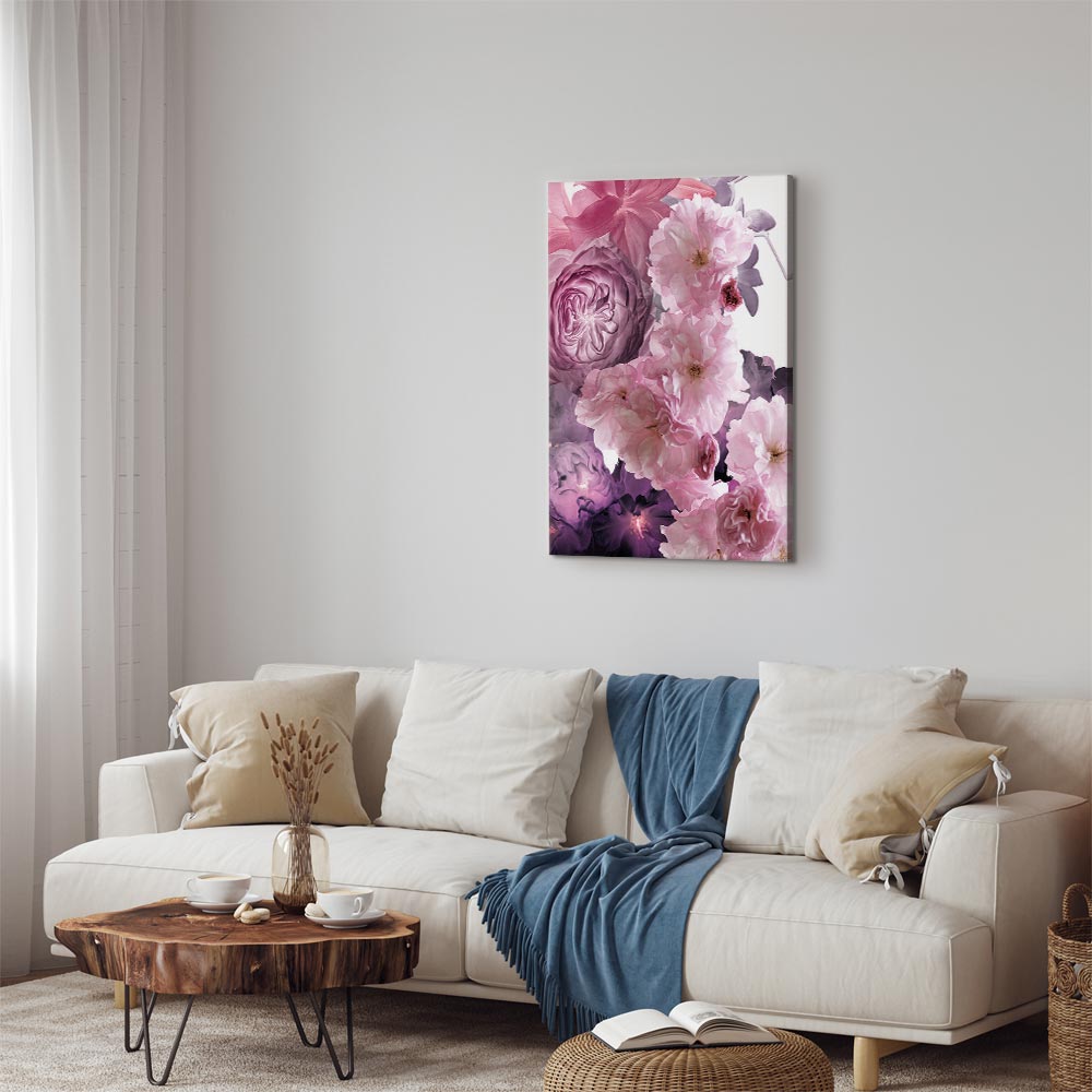 Pink Floral Garden Canvas Print