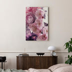 Pink Floral Garden Canvas Print