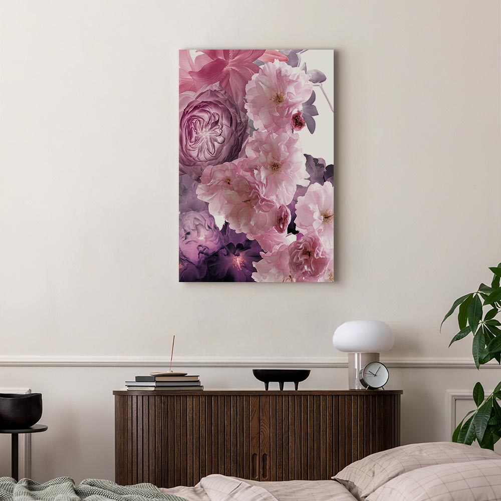 Pink Floral Garden Canvas Print