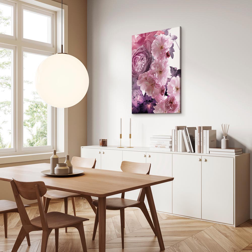 Pink Floral Garden Canvas Print