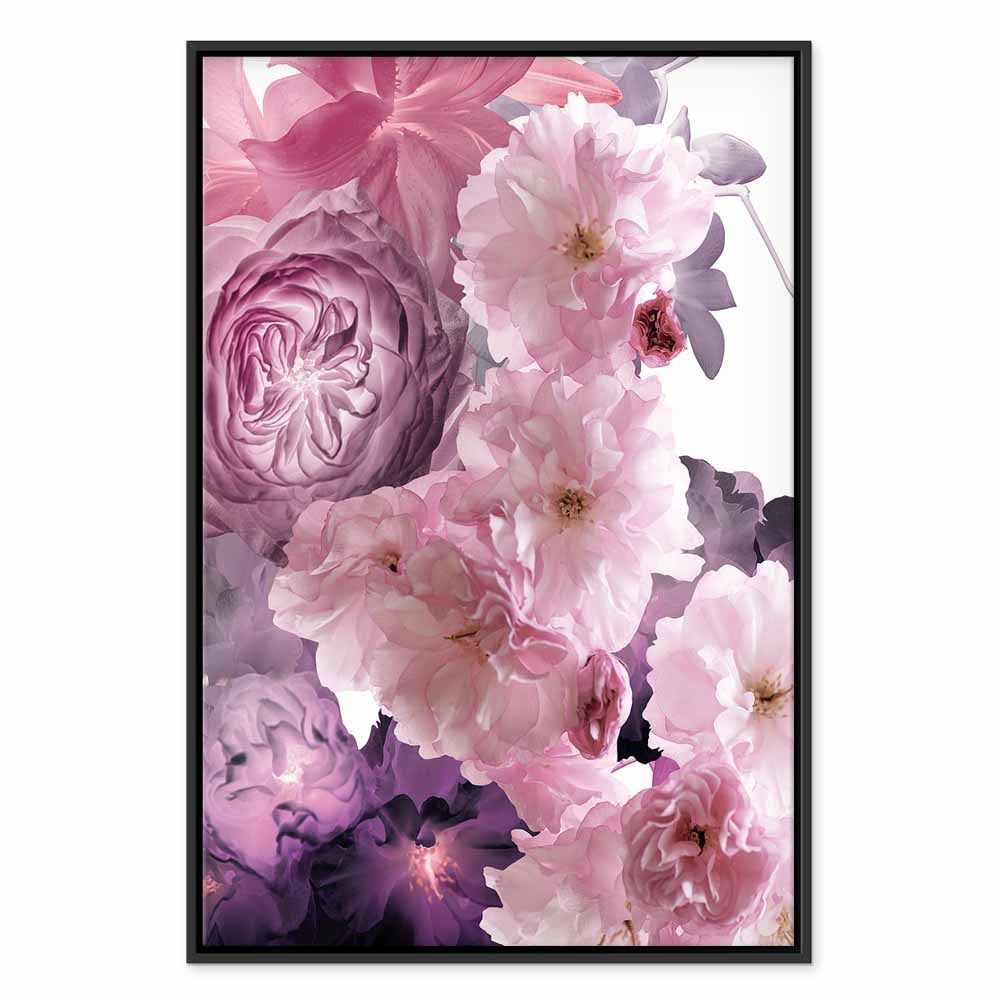 Pink Floral Garden Canvas Print