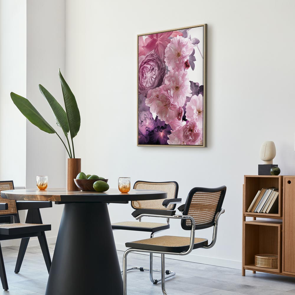 Pink Floral Garden Canvas Print