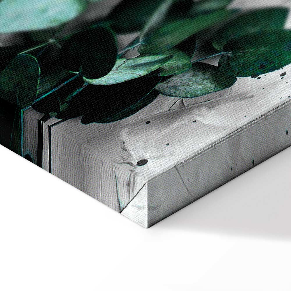 Eucalyptus Leaves Texture Vertical Canvas Print