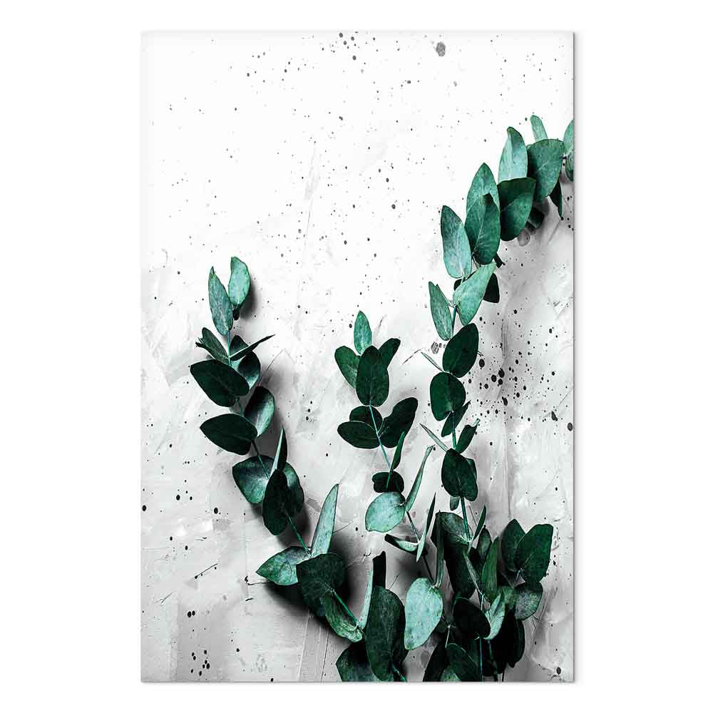 Eucalyptus Leaves Texture Vertical Canvas Print