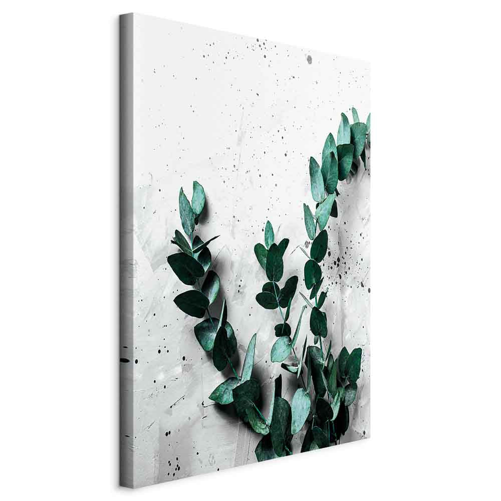 Eucalyptus Leaves Texture Vertical Canvas Print