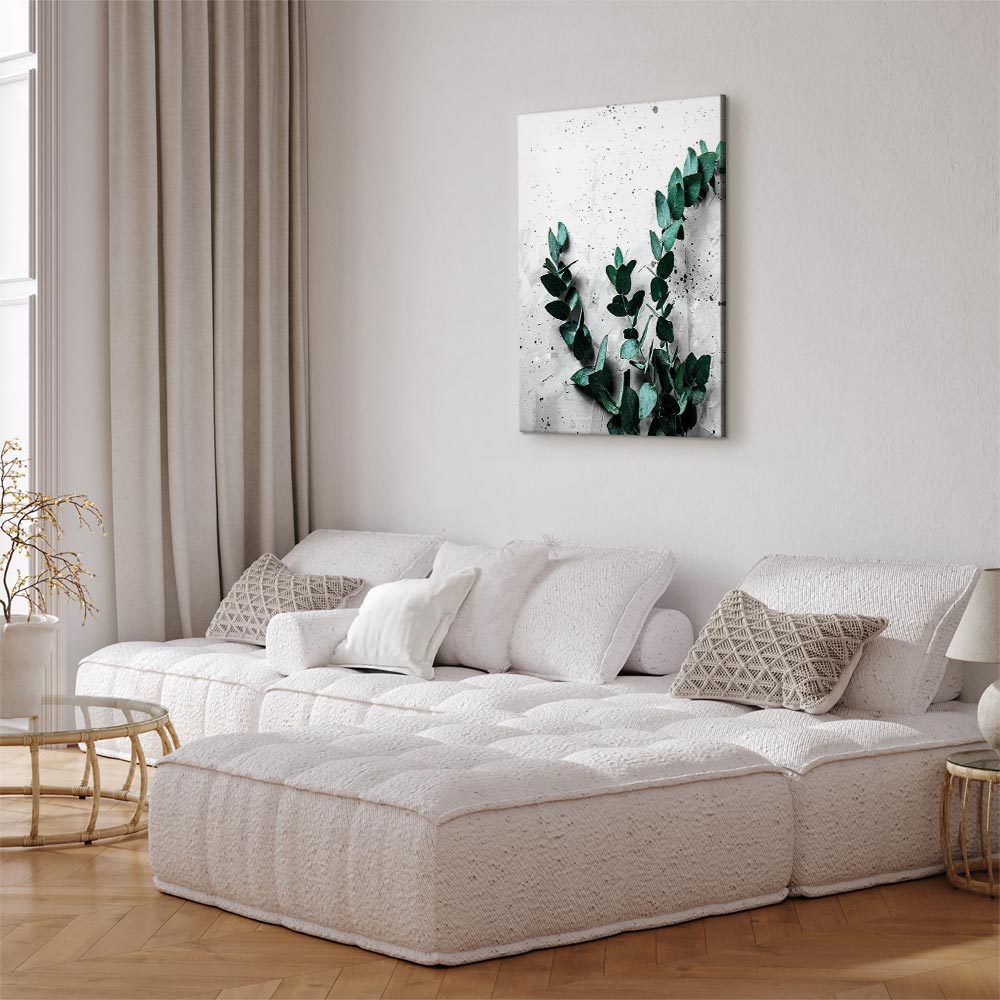 Eucalyptus Leaves Texture Vertical Canvas Print