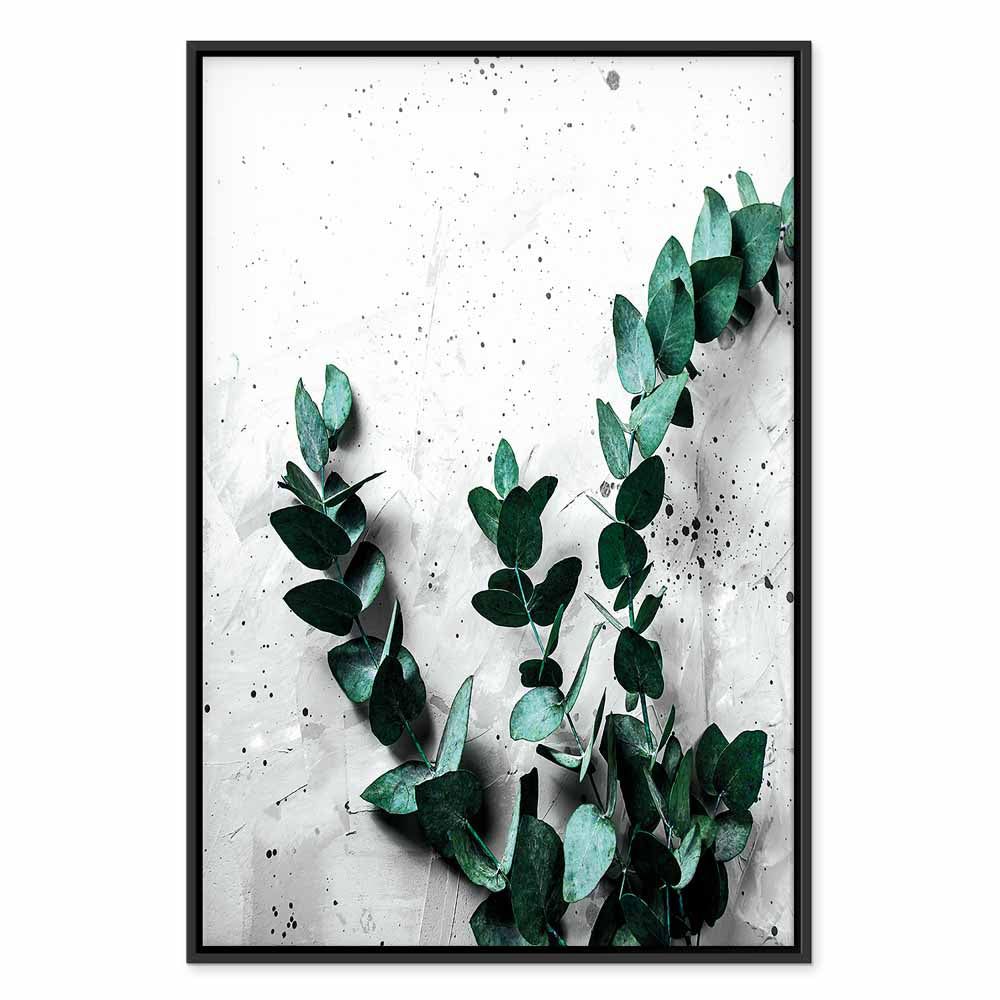 Eucalyptus Leaves Texture Vertical Canvas Print