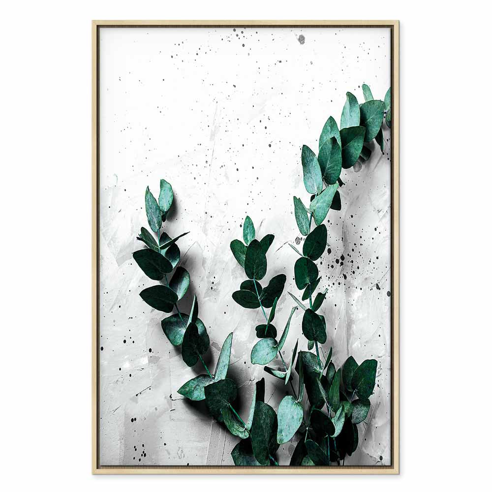 Eucalyptus Leaves Texture Vertical Canvas Print