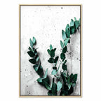 Eucalyptus Leaves Texture Vertical Canvas Print