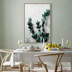 Eucalyptus Leaves Texture Vertical Canvas Print