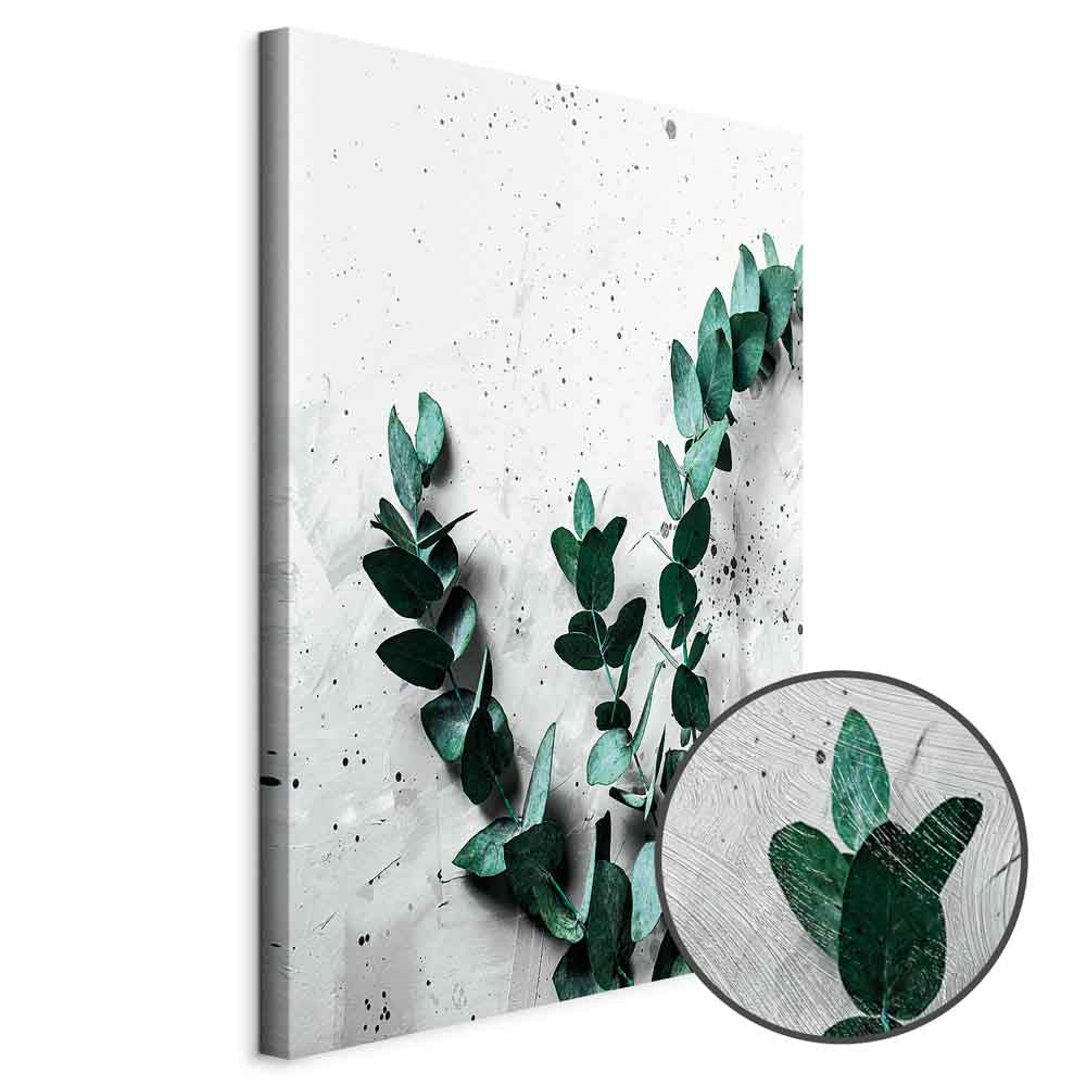 Eucalyptus Leaves Texture Vertical Canvas Print