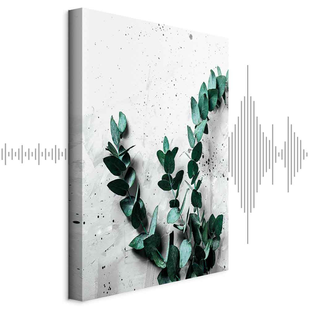 Eucalyptus Leaves Texture Vertical Canvas Print