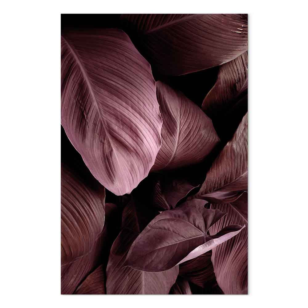 Velvet Leaves Botanical Vertical Canvas Print