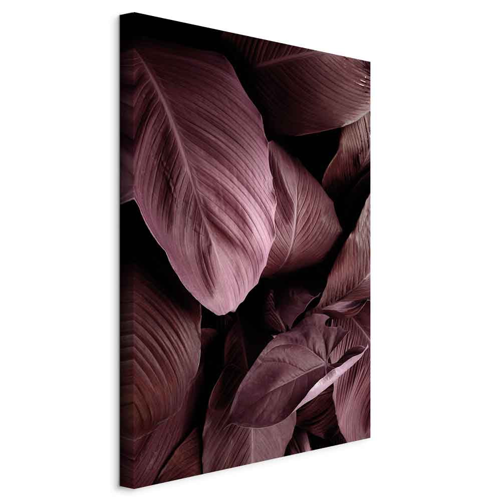 Velvet Leaves Botanical Vertical Canvas Print