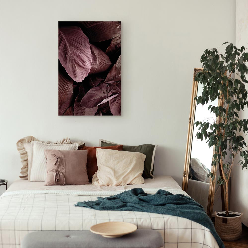 Velvet Leaves Botanical Vertical Canvas Print