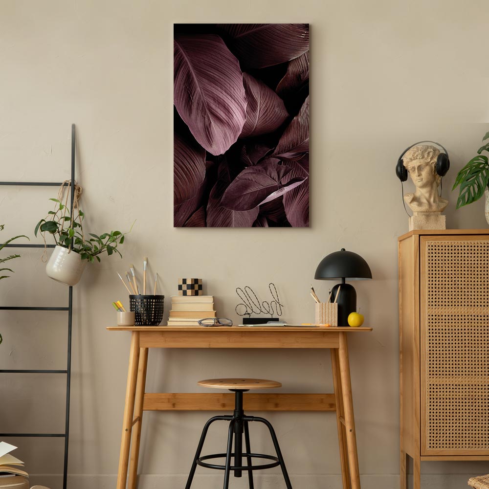 Velvet Leaves Botanical Vertical Canvas Print