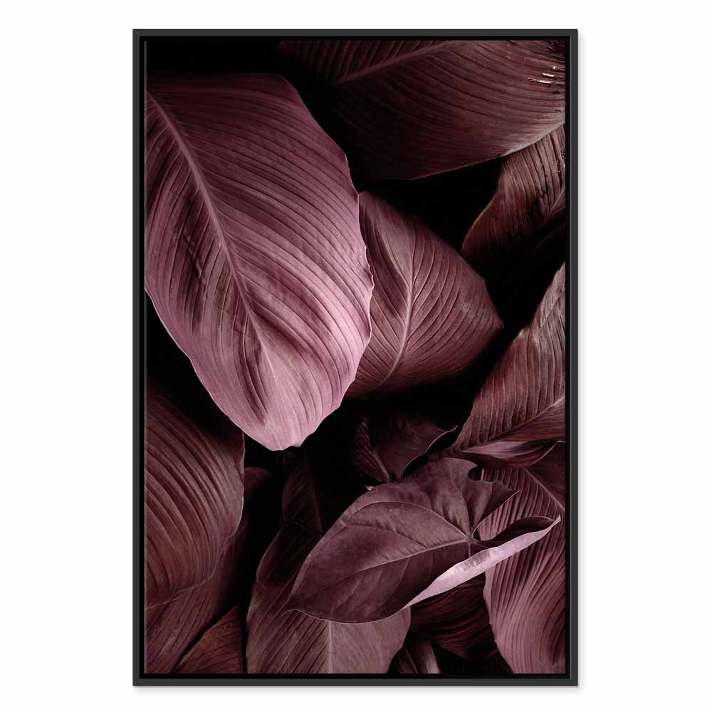 Velvet Leaves Botanical Vertical Canvas Print