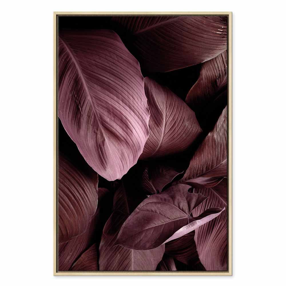 Velvet Leaves Botanical Vertical Canvas Print