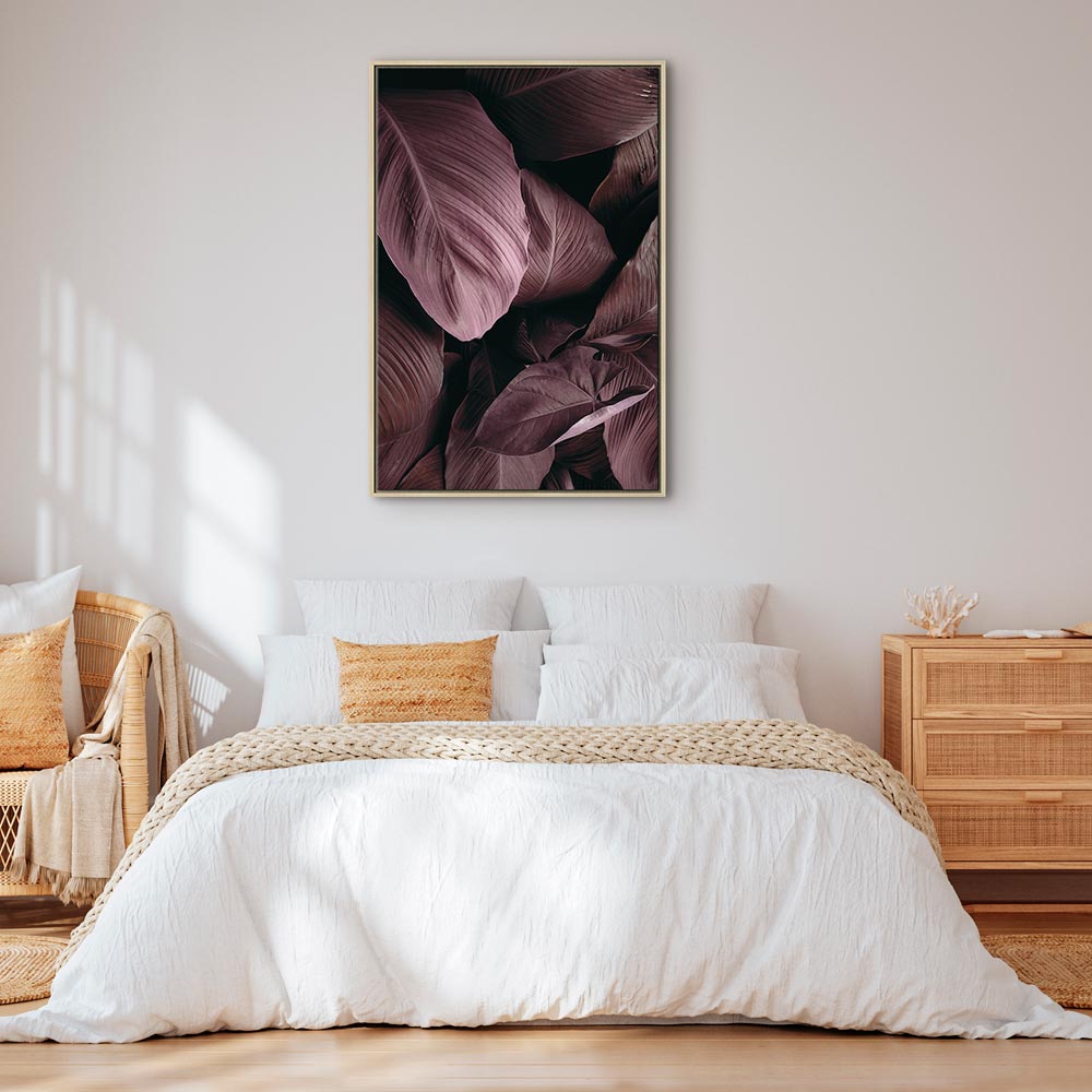Velvet Leaves Botanical Vertical Canvas Print