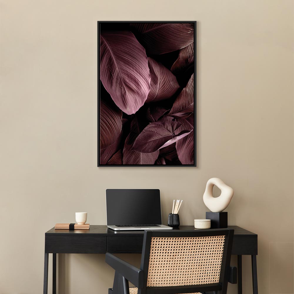 Velvet Leaves Botanical Vertical Canvas Print