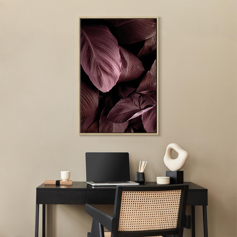 Velvet Leaves Botanical Vertical Canvas Print