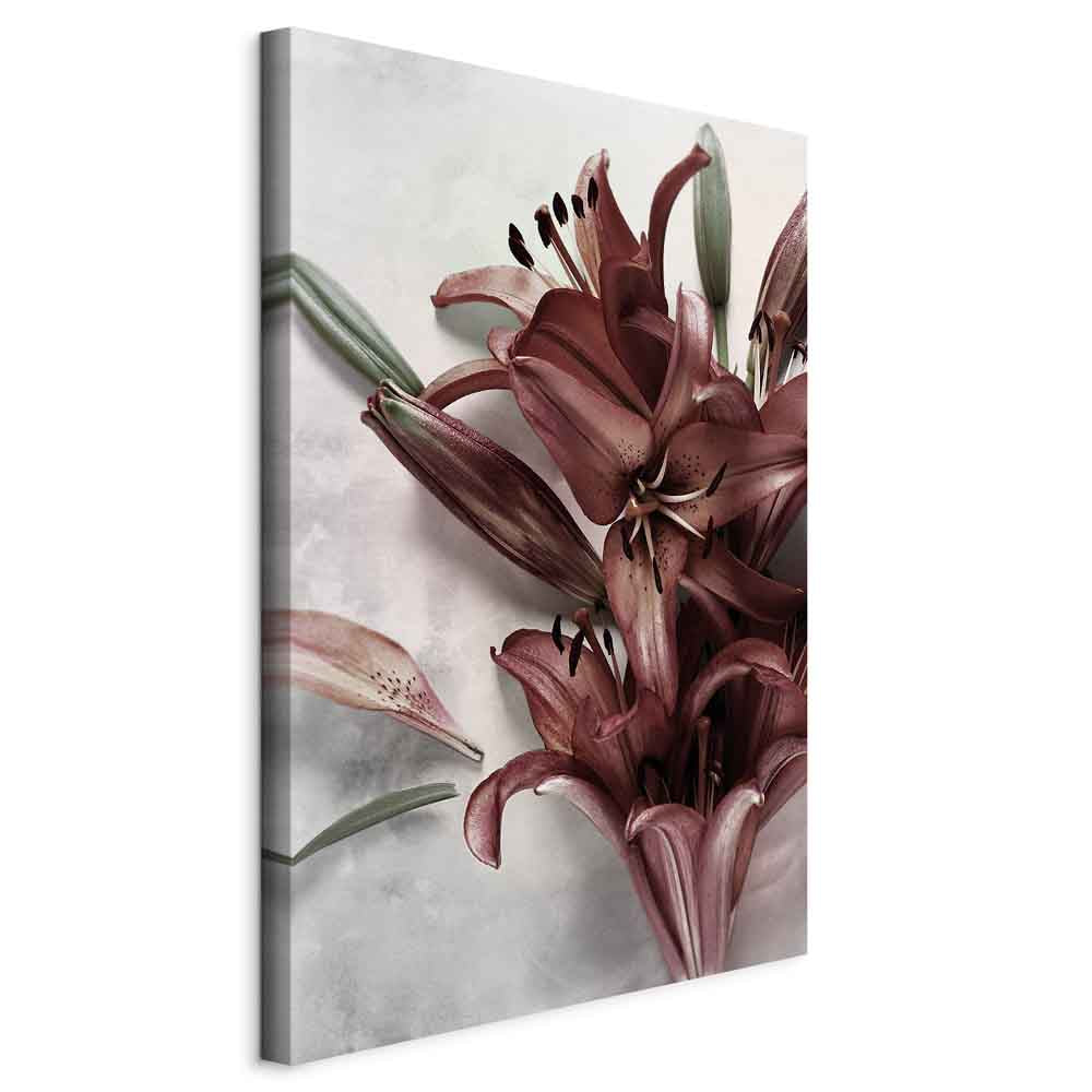 Floral Form Textured Vertical Canvas Print