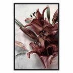 Floral Form Textured Vertical Canvas Print